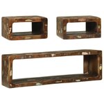 vidaXL Meuble TV avec Rangement 3 Pièces Bois massif de récupération