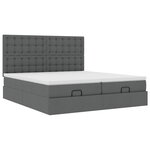 VidaXL Cadre de lit ottoman avec matelas gris foncé 200x200cm tissu
