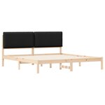 vidaXL Cadre de lit avec tête de lit rembourrée Noir 200 x 200 cm