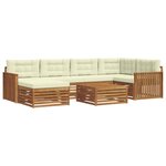 vidaXL Ensemble de canapés d'extérieur 7 pc Naturel et Crème