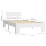 vidaXL Cadre de lit blanc bois de pin massif 90x200 cm