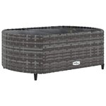 vidaXL Salon de jardin 8 Pièces avec coussins gris résine tressée