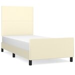vidaXL Cadre de lit sans matelas crème 100x200 cm similicuir