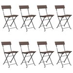 vidaXL Chaises de bistrot pliantes lot de 8 Résine tressée et acier