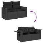 vidaXL Salon de jardin 7 Pièces avec coussins noir résine tressée