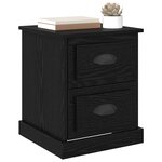 vidaXL Cabinet de chevet avec tiroir Chêne noir 39 x 39 x 47.5 cm