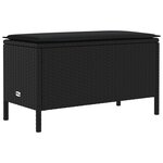 vidaXL Ensembles de meubles avec oreiller 7 Pièces Noir Rotin PE