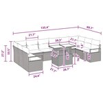 vidaXL Ensemble de canapé de jardin 11 Pièces Marron Poly rotin