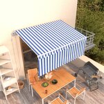 vidaXL Auvent rétractable automatique avec store 3 5x2 5 m Bleu blanc