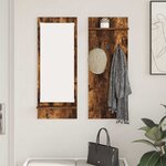 vidaXL Porte-manteau mural avec étagère Chêne fumé 70 x 10 x 90 cm
