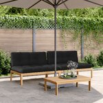vidaXL Canapés centraux palette de jardin 2Pièces et coussins bois acacia
