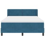 Lit Box Spring vidaXL avec Matelas Bleu Foncé 160x200 cm Velours