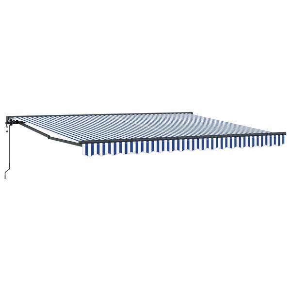vidaXL Auvent rétractable automatique bleu et blanc 350x250 cm