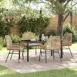 vidaXL Ensemble de salle à manger pour jardin 5 Pièces Marron polyrotin