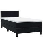 vidaXL Sommier à lattes de lit avec matelas noir 90x220 cm velours