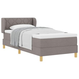 vidaXL Lit à ressorts avec matelas Taupe 90 x 200 cm tissu