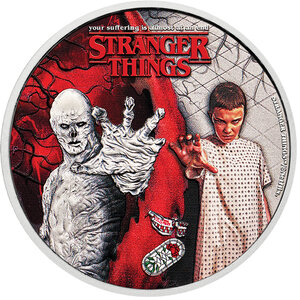 Monnaie ELEVEN AND VECNA Stranger Things 1/2 Oz Argent 50 Cents Tuvalu 2026 (PRÉCOMMANDE)