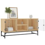 vidaXL Meuble TV avec portes en verre chêne sonoma 102x37x50 cm