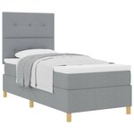 vidaXL Lit à ressorts avec tête de lit Gris clair 90 x 190 cm tissu