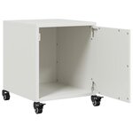 vidaXL Table de chevet blanc 36x39x43 5 cm acier