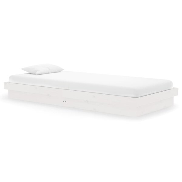vidaXL Cadre de lit Blanc Bois massif 90x200 cm