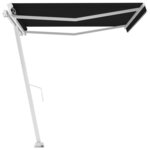 vidaXL Auvent manuel rétractable sur pied 450x300 cm Anthracite