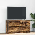 vidaXL Meuble TV chêne fumé 100x35x54 cm bois d'ingénierie