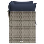 vidaXL Canapé de jardin 2 places avec coussins gris résine tressée
