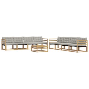 vidaXL Ensemble de canapés d'extérieur 9 pc Blanc et gris clair