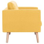 vidaXL Canapé à 3 places Tissu Jaune