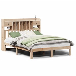 vidaXL Lit bibliothèque sans matelas 140x200 cm bois massif de pin