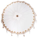 Parasol balinais Crème 180-190 cm Coton  bois massif