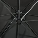 vidaXL Parasol de jardin en porte-à-faux avec mât et lumières LED