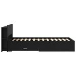 vidaXL Cadre de lit avec rangement Noir 75 x 190 cm Bois d'ingénierie