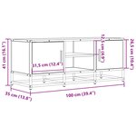 vidaXL Meuble TV noir 100x35x41 cm bois d'ingénierie et métal