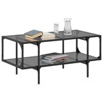 vidaXL Table basse avec dessus en verre noir 98 5x50x45 cm acier