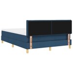vidaXL Lit à ressorts avec matelas bleu 140x190 cm en tissu