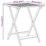 vidaXL Table de jardin pliante Naturel 60 x 60 x 72 cm