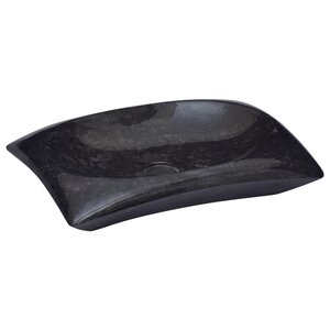 vidaXL Lavabo Noir 50x35x10 cm Marbre