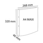 Classeur 2 anneaux 30 mm polypropylène Opaque rigide - A4 maxi, noir EXACOMPTA
