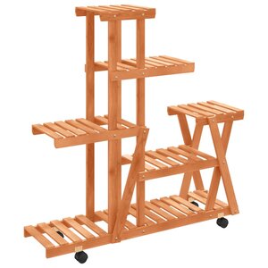vidaXL Support à fleurs avec roues 95x25x101 cm bois massif de sapin