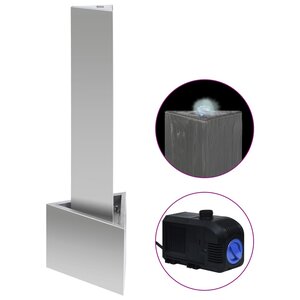 vidaXL Fontaine de jardin Argenté 37 7x32 6x110 cm Acier inoxydable