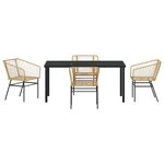 vidaXL Ensemble de salle à manger pour jardin 5 Pièces Marron polyrotin