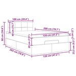 vidaXL Lit ottoman avec matelas marron foncé 120x200 cm tissu
