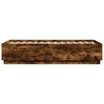 vidaXL Cadre de lit avec LED sans matelas chêne fumé 90x190 cm