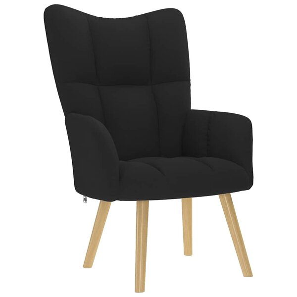 vidaXL Chaise de relaxation Noir Tissu