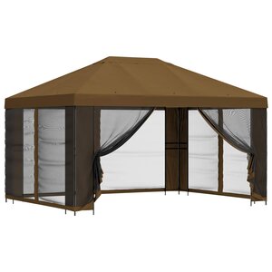 vidaXL Abri de jardin avec parois 4 × 3 m Taupe Polyester et Acier