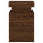 vidaXL Table de chevet avec lumières LED chêne marron 35x39x55 cm