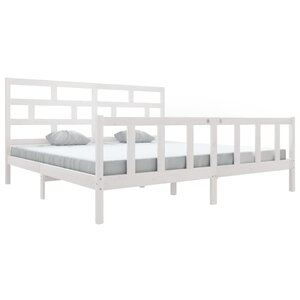 vidaXL Cadre de lit sans matelas blanc bois de pin massif