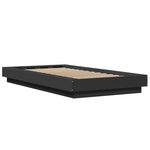 vidaXL Cadre de lit avec lumières LED sans matelas noir 90x190 cm